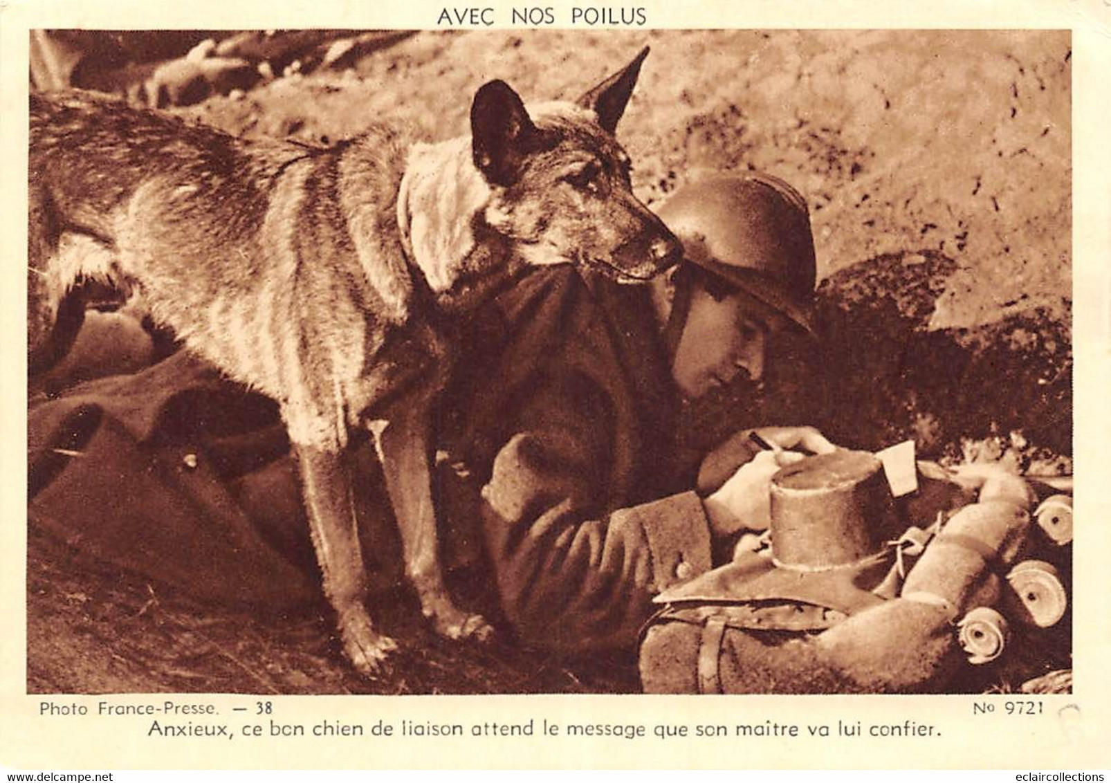 Militaria:   Guerre 39/45.  Divers Avec nos poilus  Dont Chien mascotte    12   cartes   (Voir scan)