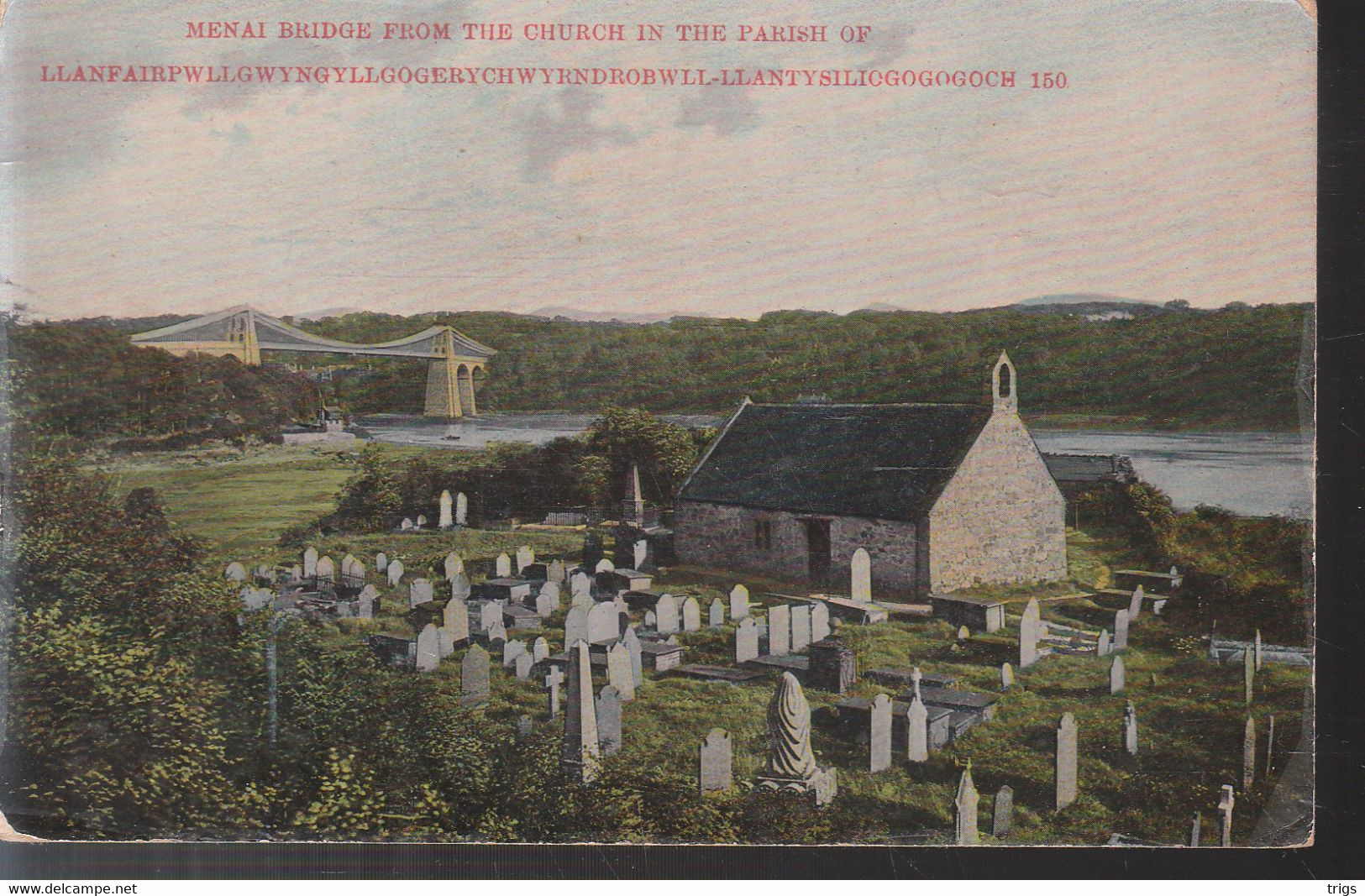 Llanfairpwllgwyngyllgogerychwyrndrobwllllantysiliogogogoch - Menai Bridge From The Church - Anglesey