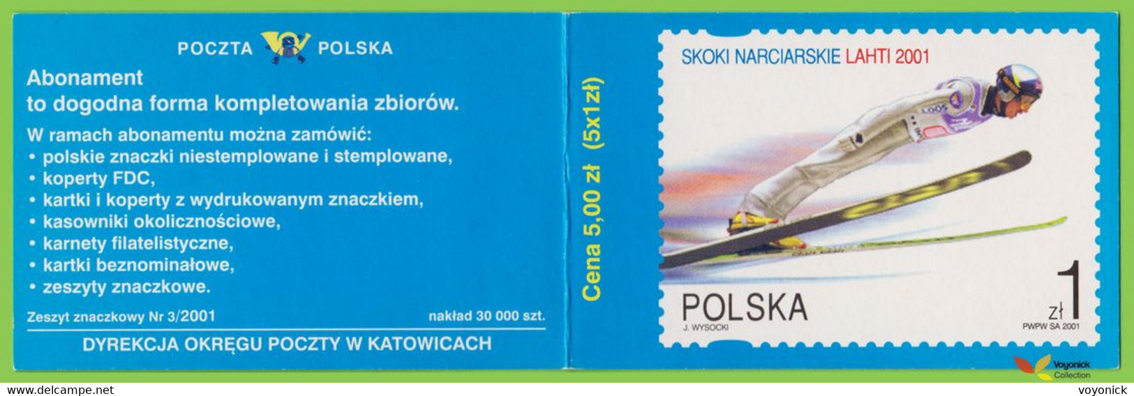 Voyo POLAND 2001 Set Of 3 Booklets Adam Malysz - Lahti (**)  MINT Mi#3878-3780 - Markenheftchen