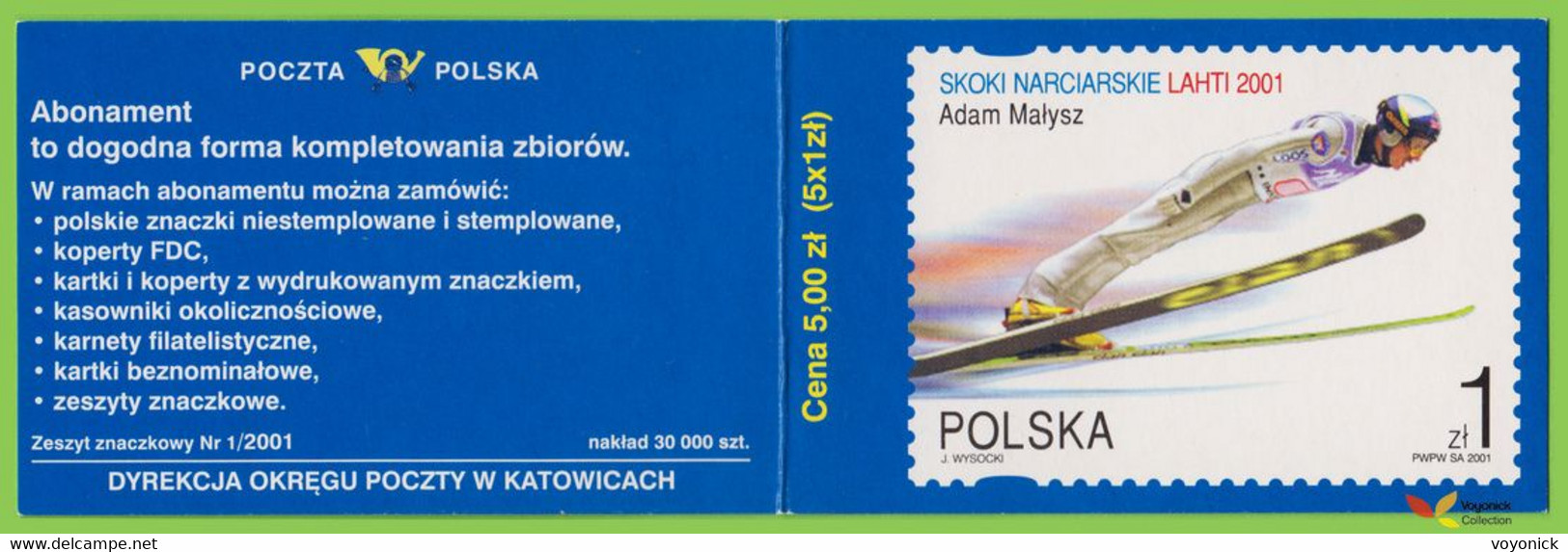 Voyo POLAND 2001 Set Of 3 Booklets Adam Malysz - Lahti (**)  MINT Mi#3878-3780 - Cuadernillos