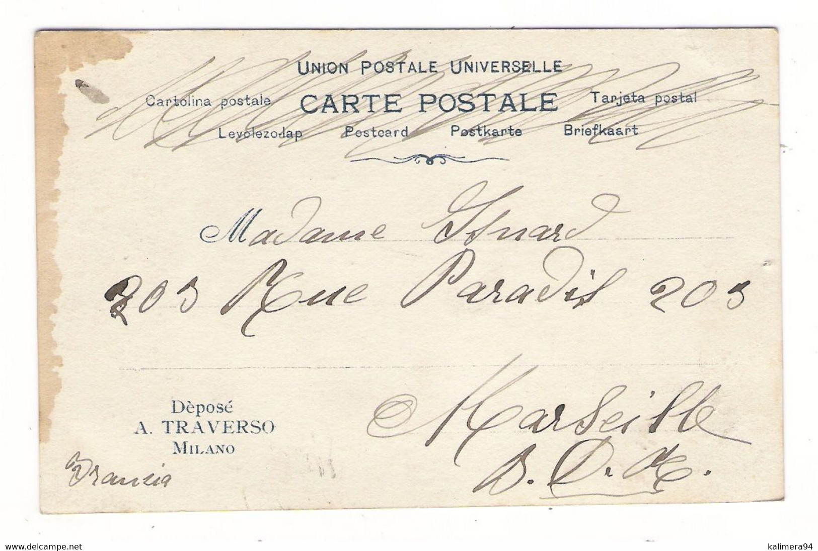 ITALIE / POESIA DEL LAGO ( LUINO , LAC MAJEUR ) / Edit. A. TRAVERSO / CPA PRECURSEUR ( Carte-photo, Tirage Argentique ) - Luino