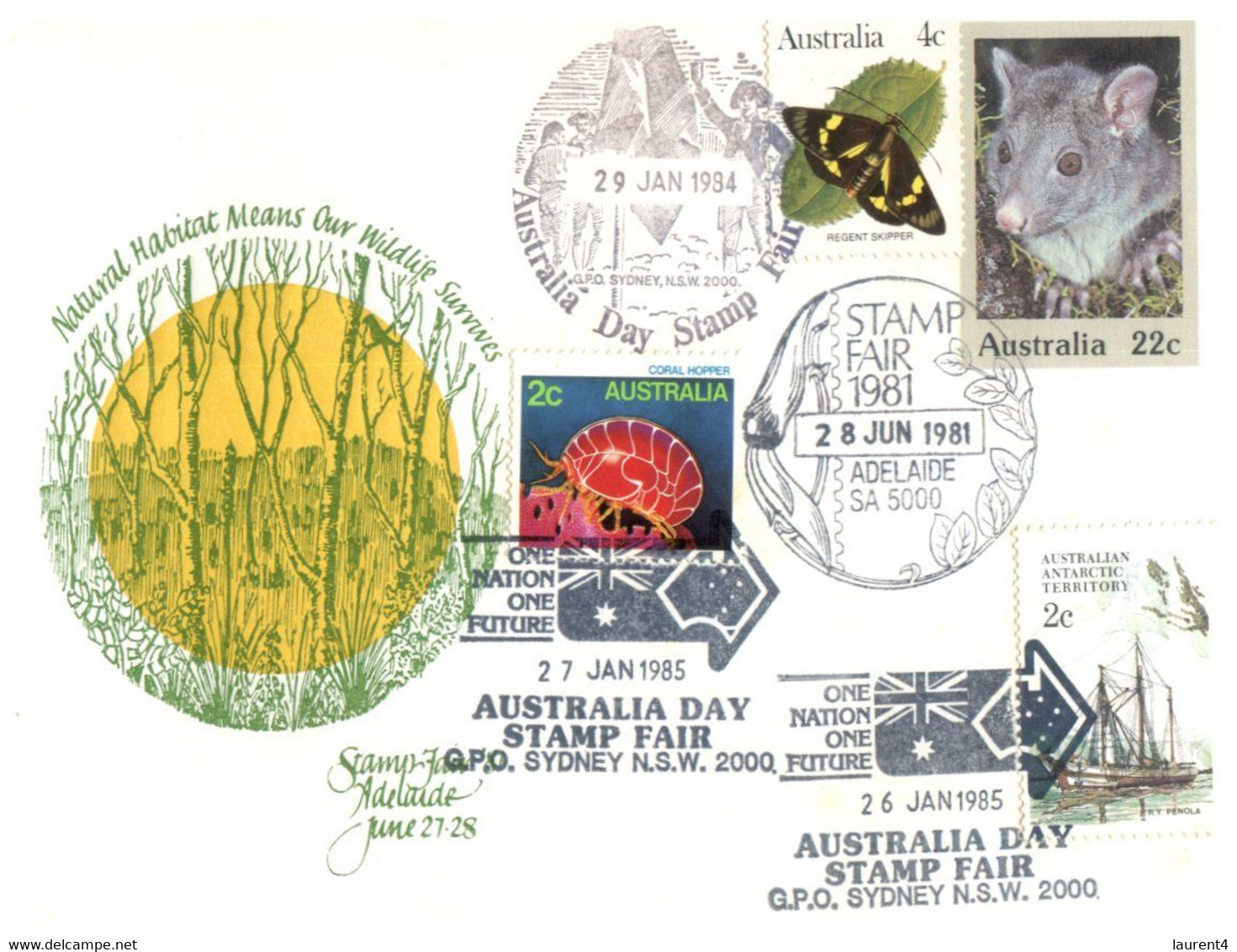 (FF 19) Australia - Nartural Habitats Wildlife (2 Covers 1980's) - Otros & Sin Clasificación