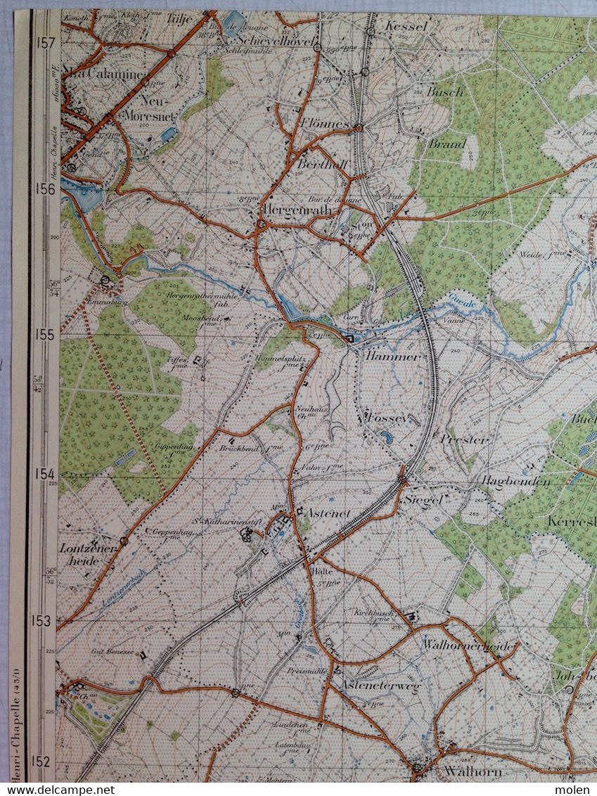 Situation1931 RAEREN CARTE ETAT MAJOR 43/2 EYNATTEN HAUSET HERGENRATH KELMIS ASTENET WALHORN KETTENIS NEUDORF EUPEN S694 - Raeren