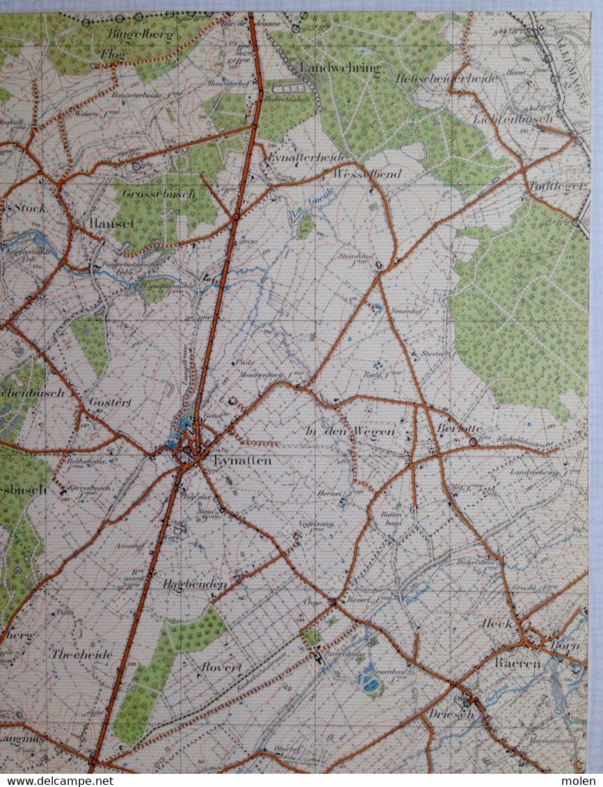 Situation1931 RAEREN CARTE ETAT MAJOR 43/2 EYNATTEN HAUSET HERGENRATH KELMIS ASTENET WALHORN KETTENIS NEUDORF EUPEN S694 - Raeren