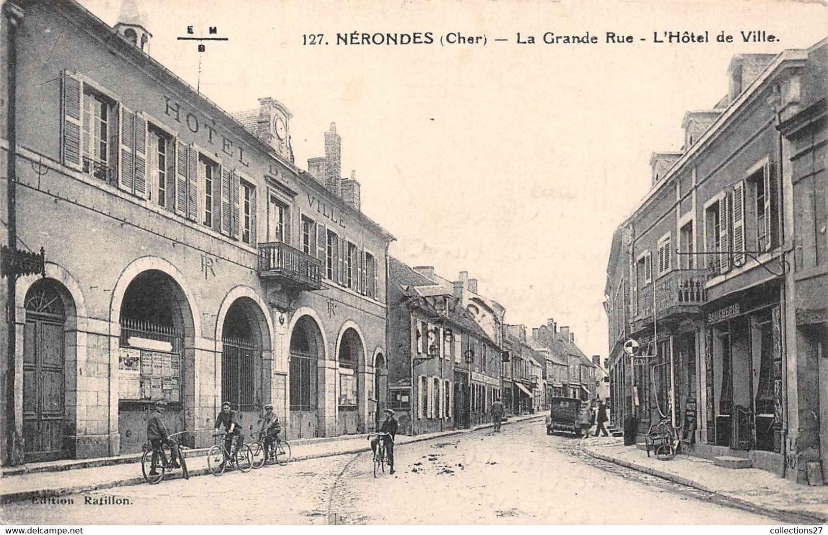 18-NERONDES- LA GRANDE RUE L'HÔTEL DE VILLE - Nérondes