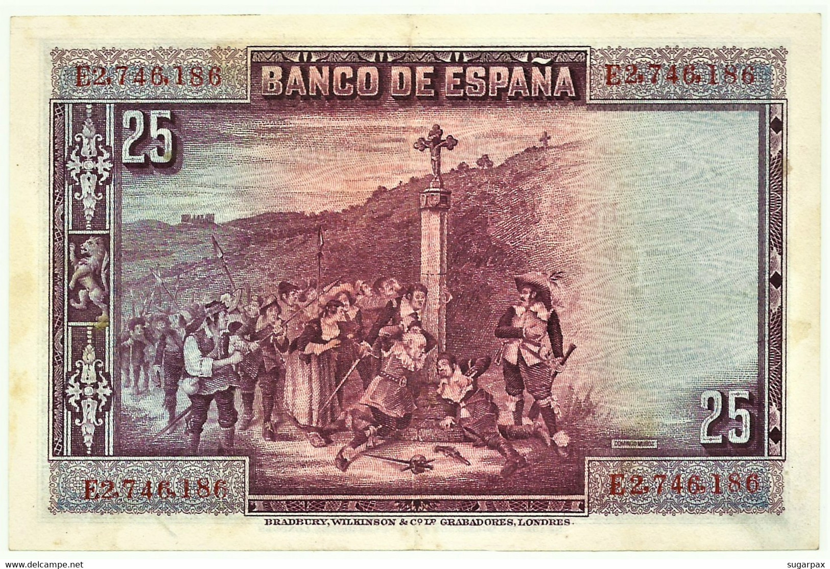 ESPAÑA - 25 Pesetas - 15.08.1928 - Pick 74.b - Serie E - Pedro Calderón De La Barca - Kingdom - 1-2-5-25 Pesetas