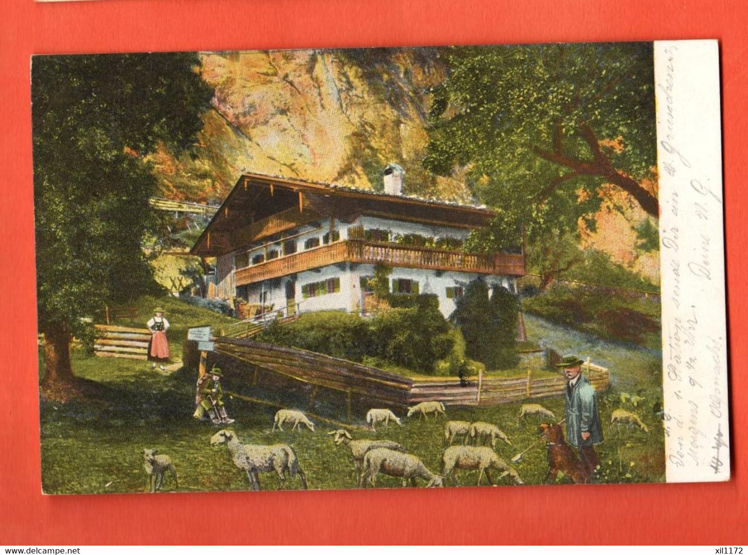 ZIB-17  Chalet Mit Schaffen. Belebt. Gelaufen Alpnach 1904 Pionier HSM 220 - Alpnach