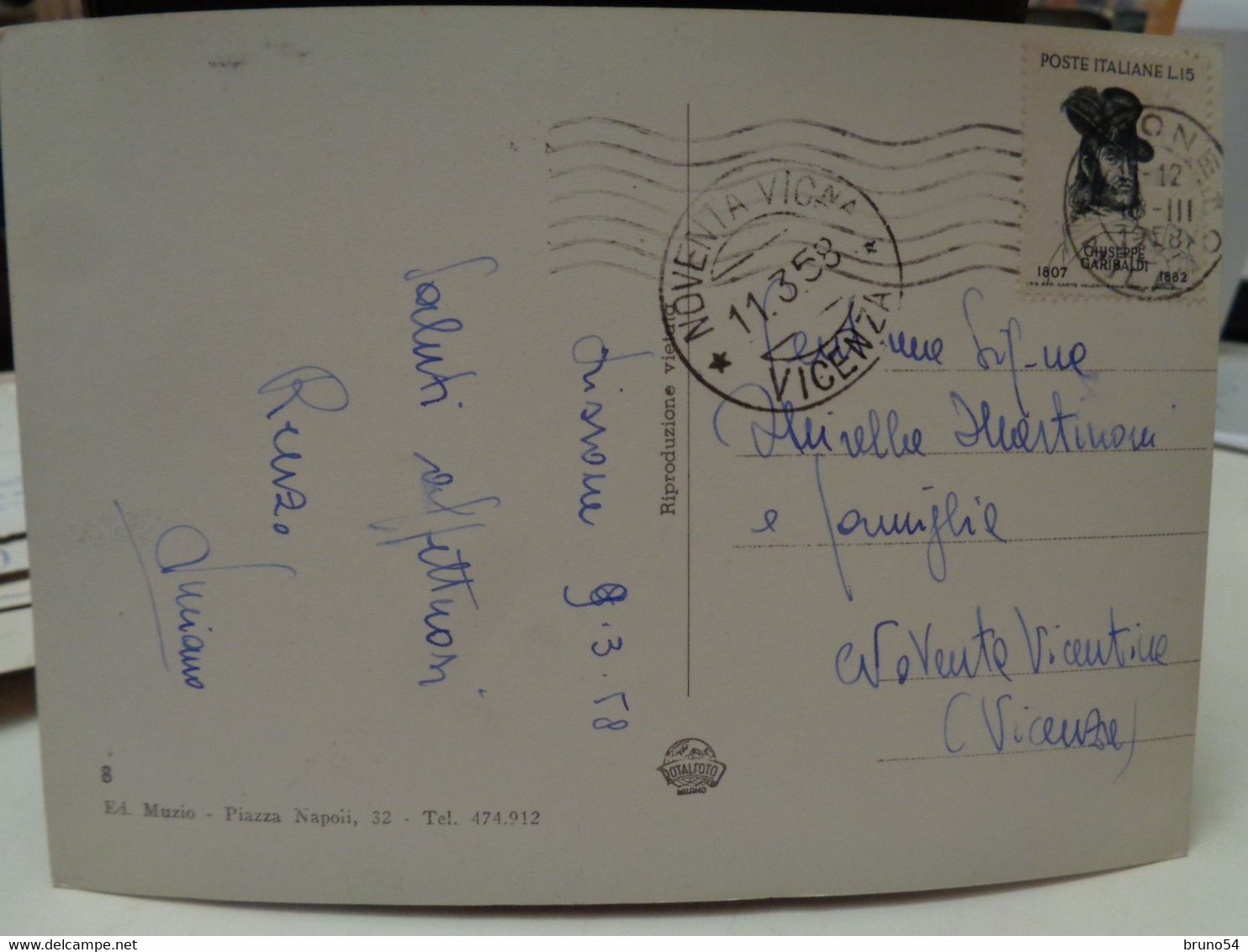 cartolina Lissone prov Monza e della Brianza via Reginaldo Giuliani 1958