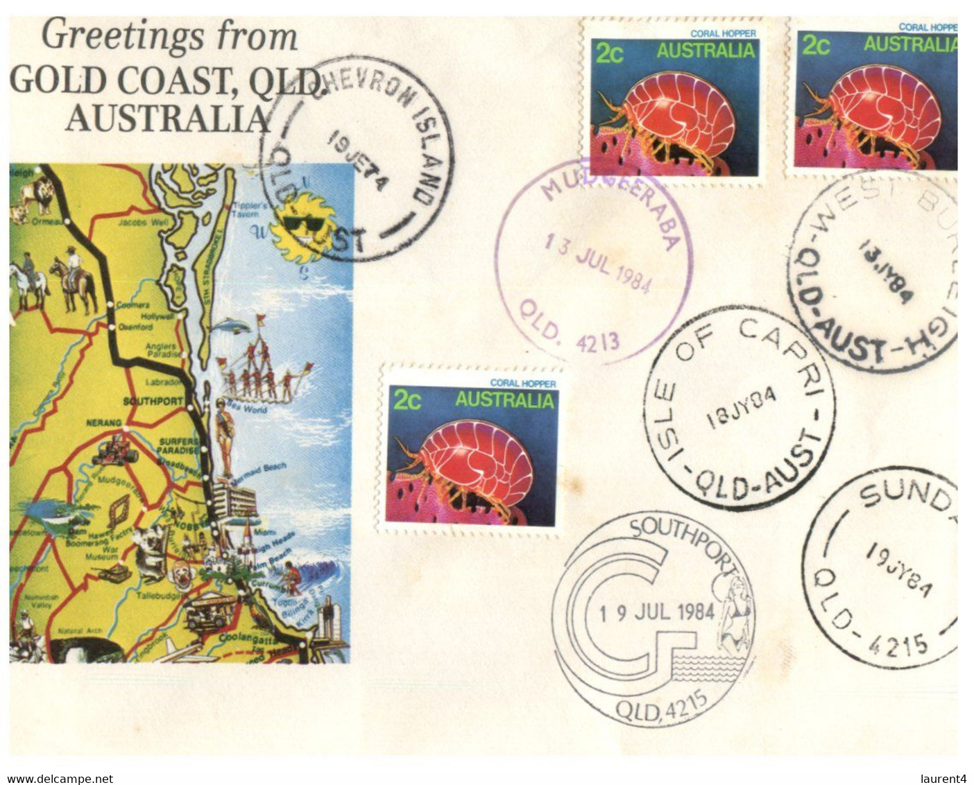 (FF 24) Australia - Greetings From Gold Coast & Coolangatta  (2 Covers 1980's) - Andere & Zonder Classificatie