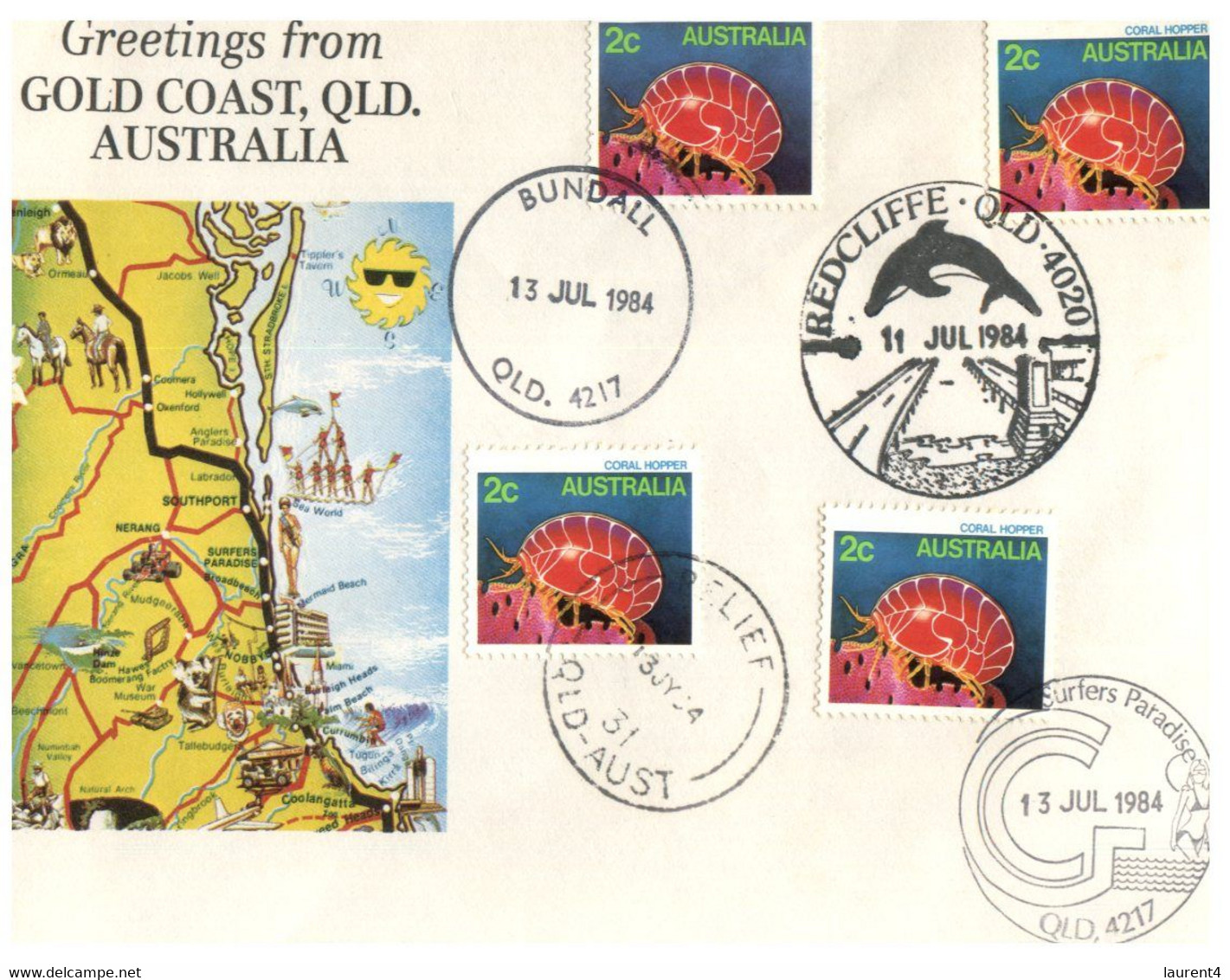 (FF 24) Australia - Greetings From Gold Coast (2 Covers 1980's) - Andere & Zonder Classificatie