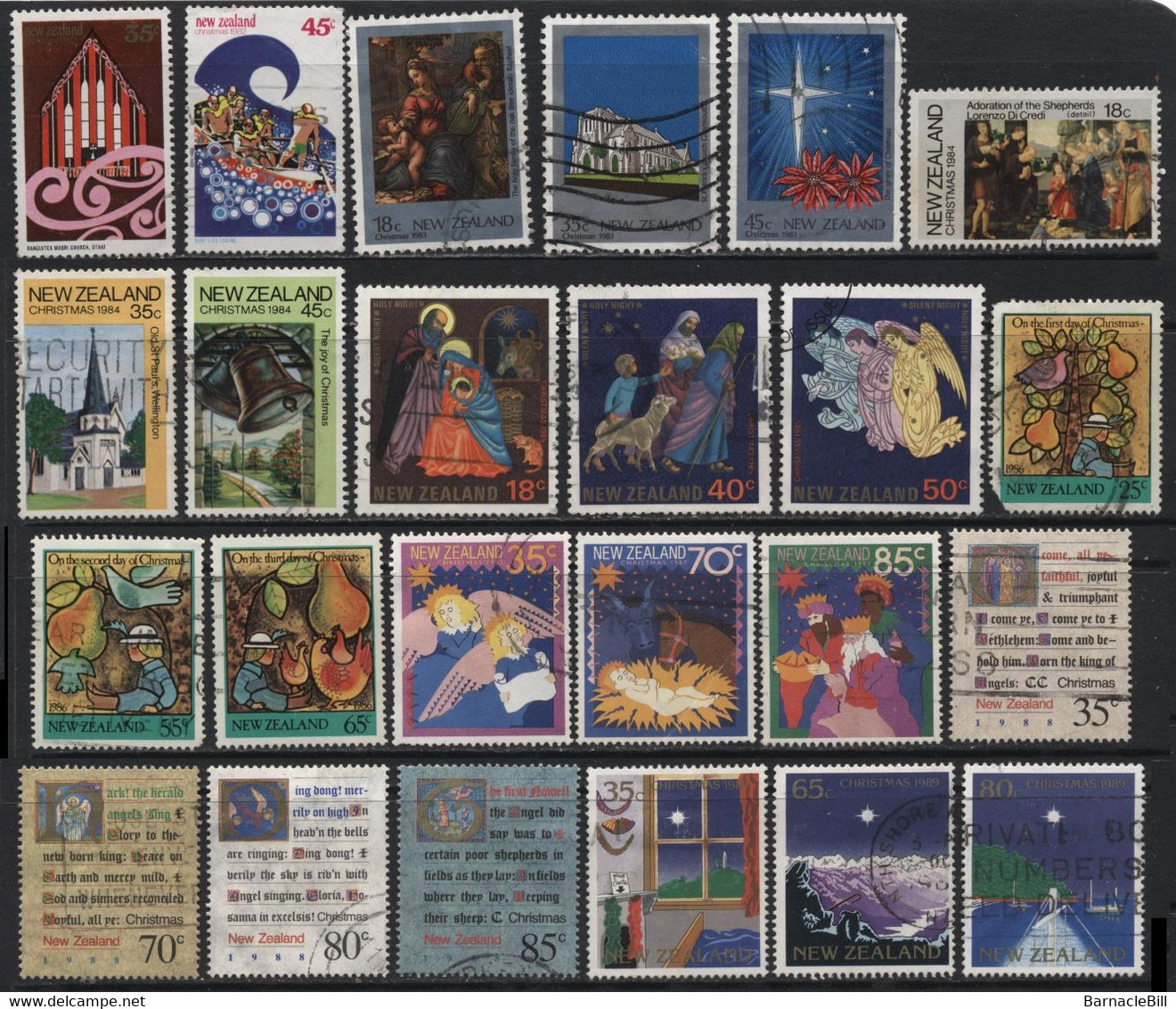 New Zealand (01) About 180 Different Christmas Stamps 1960-2008. Mint & Used. Hinged - Autres & Non Classés