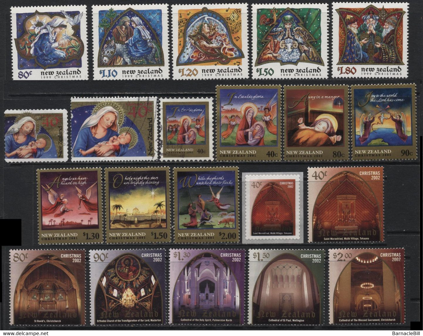 New Zealand (01) about 180 different Christmas stamps 1960-2008. Mint & Used. Hinged