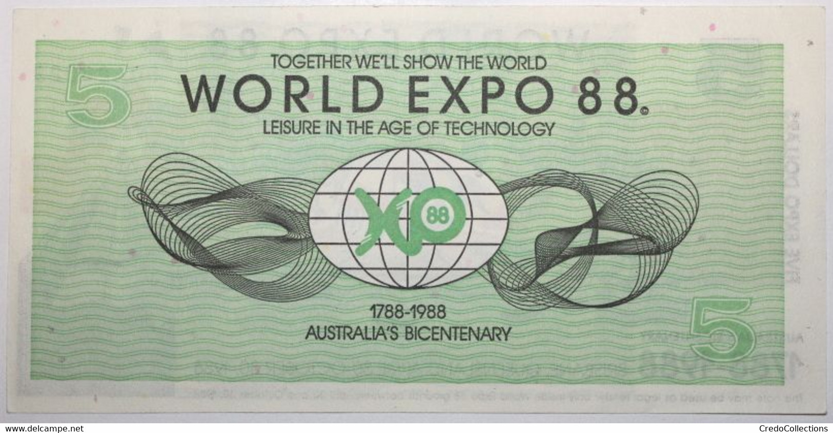 Australie - 5 Dollars - 1988 - PICK AED-2 - SPL - Sonstige & Ohne Zuordnung