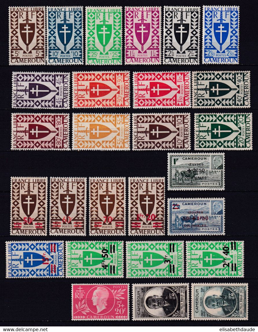 CAMEROUN - 1941/1945 -  SERIE COMPLETE YVERT N° 249/275 * MLH - COTE = 22.7 EUR - Ungebraucht