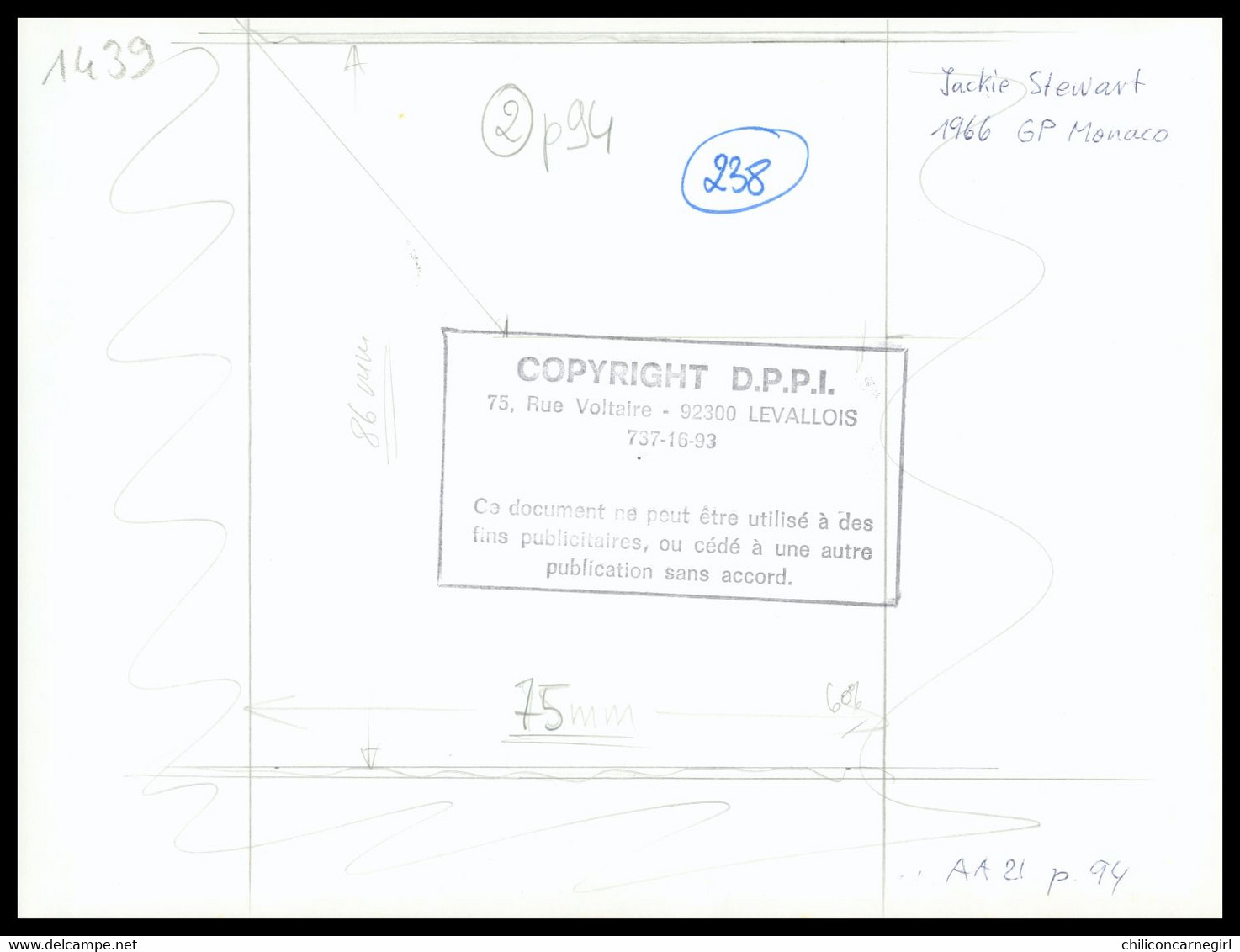 Photo Presse D.P.P.I. - F1 - Formule 1 - Pilote JACKIE STEWART - GP MONACO 1966 - Course Circuit - 24 X 17,9 Cm Environ - Automobile - F1