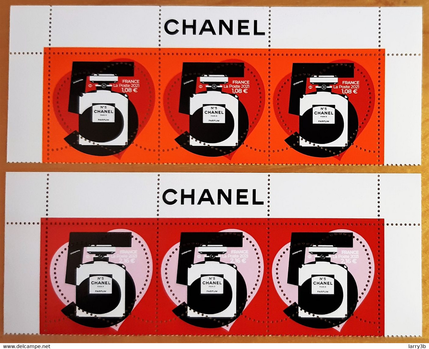 2021 - "COEUR CHANEL N° 5 PARIS PARFUM " - 1,08 + 2,16 - 3T BDF CHANEL - ISSU MINI-FEUILLET - NEUF - Autres & Non Classés