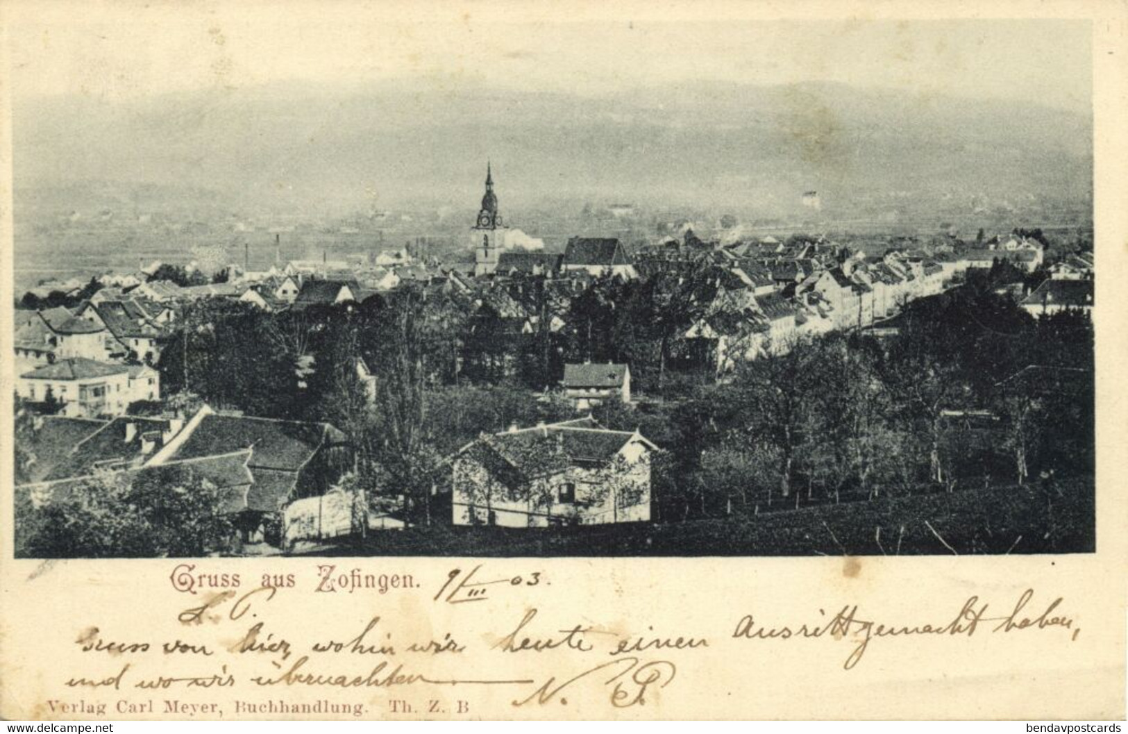 Switzerland, ZOFINGEN, Panorama (1904) Postcard - Zofingen