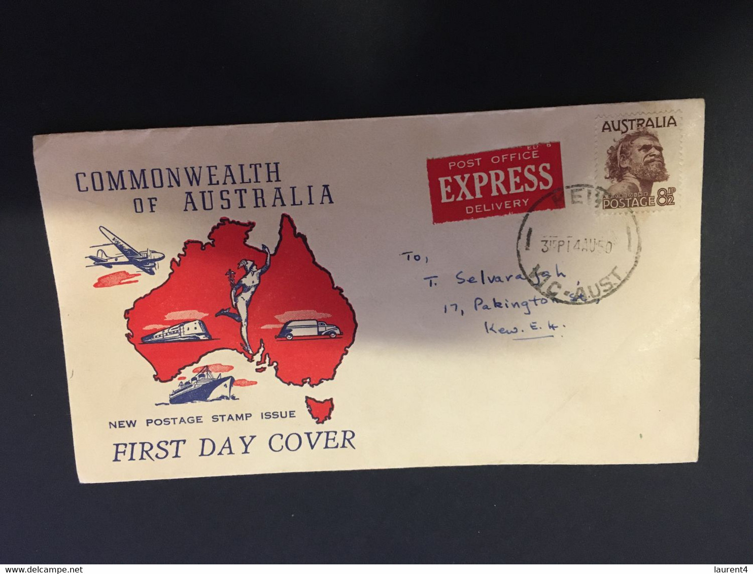 (FF 33) Australia FDC (2 Covers) Aviation (QANTAS 50th Anniversary) - First Flight Covers