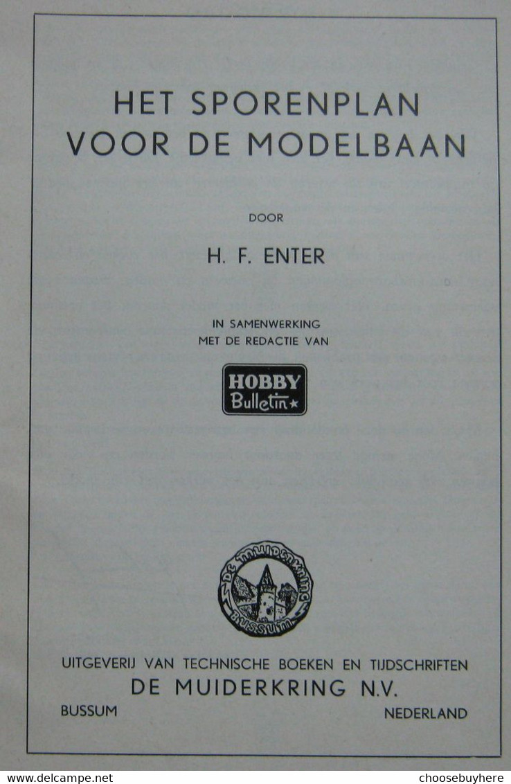 Het Sporenplan Voor De Modelbaan H.F. Enter - Praktisch