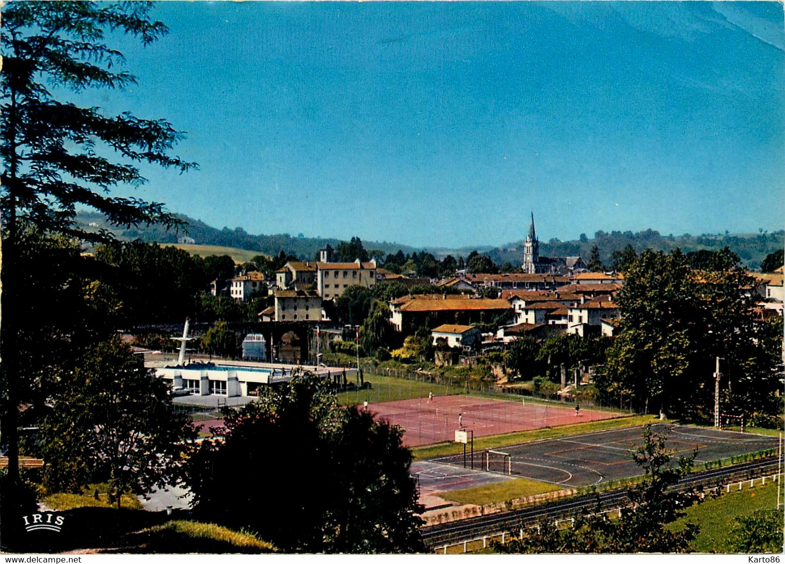 St Palais * Vue Générale Sur Le Parc Des Sports Et La Piscine * Court De Tennis - Saint Palais