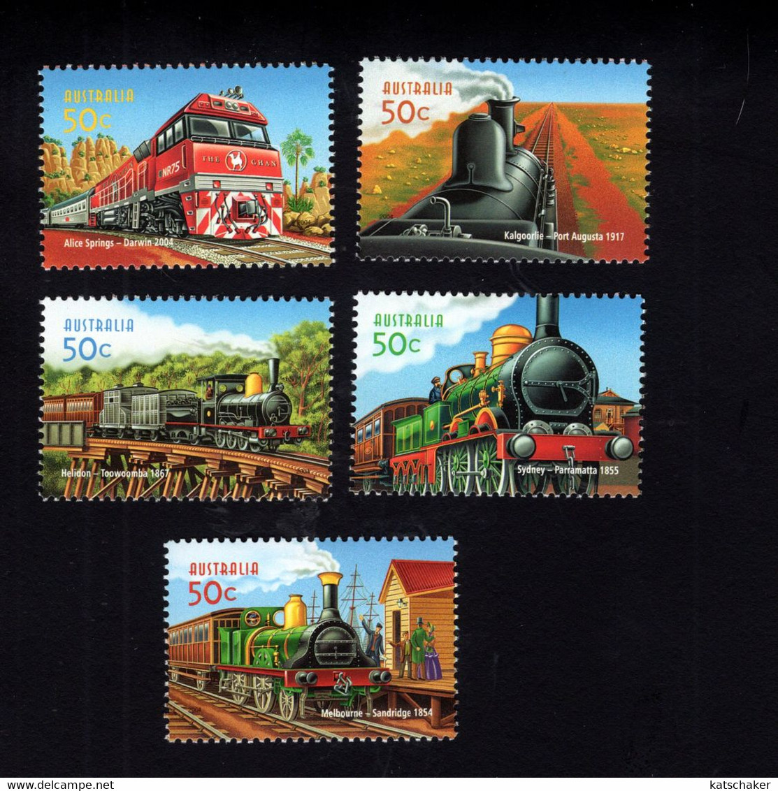 1184446723 2004  (XX) SCOTT  2286 2290 POSTFRIS MINT NEVER HINGED POSTFRISCH  - AUSTRALIAN RAILWAYS 150TH ANNIV - Andere & Zonder Classificatie