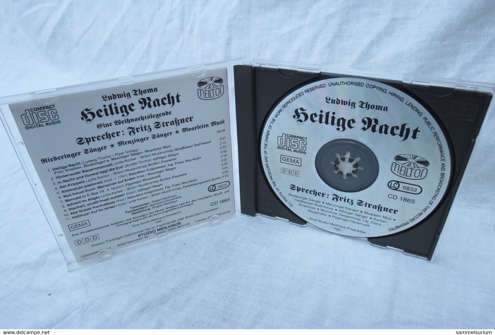 CD "Heilige Nacht" Eine Weihnachtslegende, Sprecher Fritz Straßner - Christmas Carols