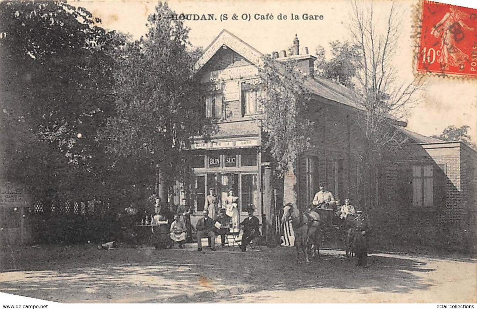 Houdan        78       Café De La Gare           (voir Scan) - Houdan