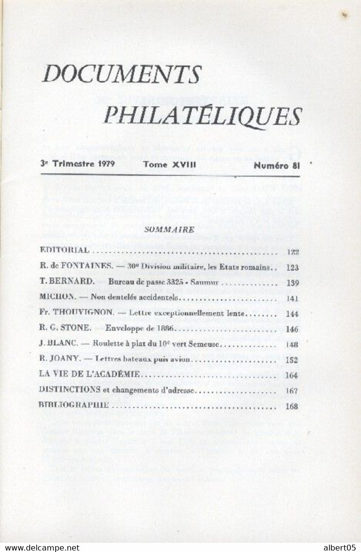 Revue De L'Académie De Philatélie - Documents Philatéliques N° 81  - Avec Sommaire - Philatélie Et Histoire Postale