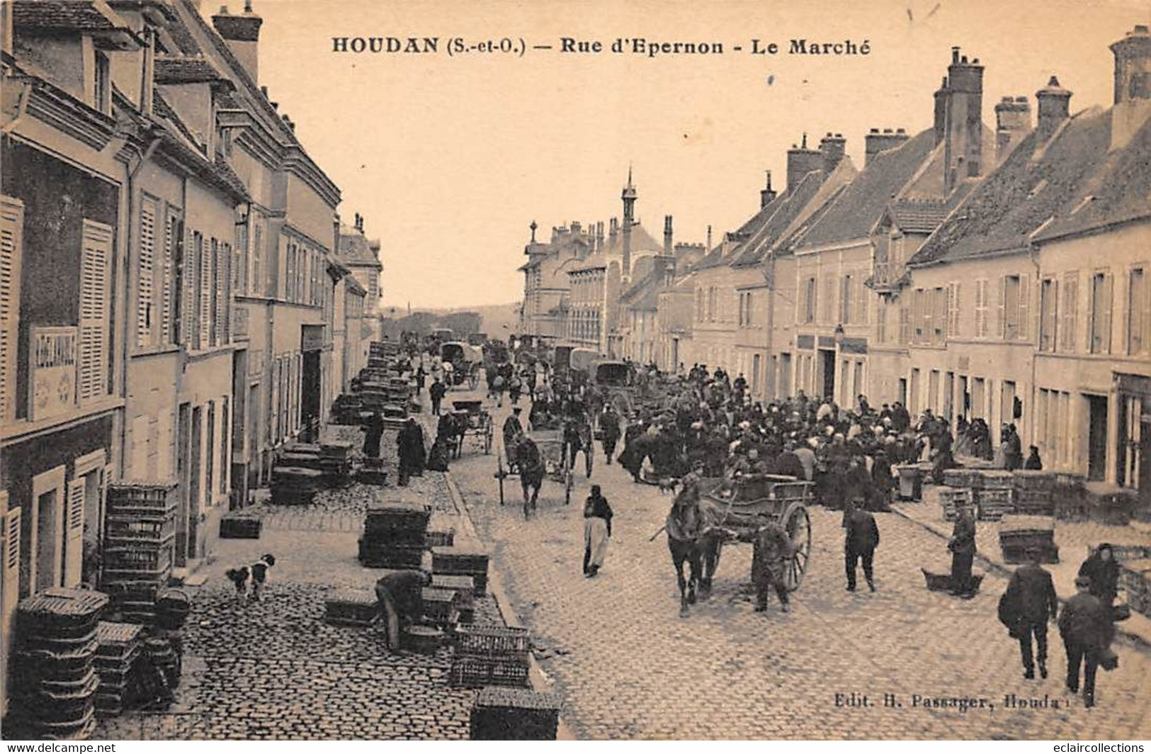 Houdan        78         Rue D''Epernon. Jour De Marché  N°2     (voir Scan) - Houdan