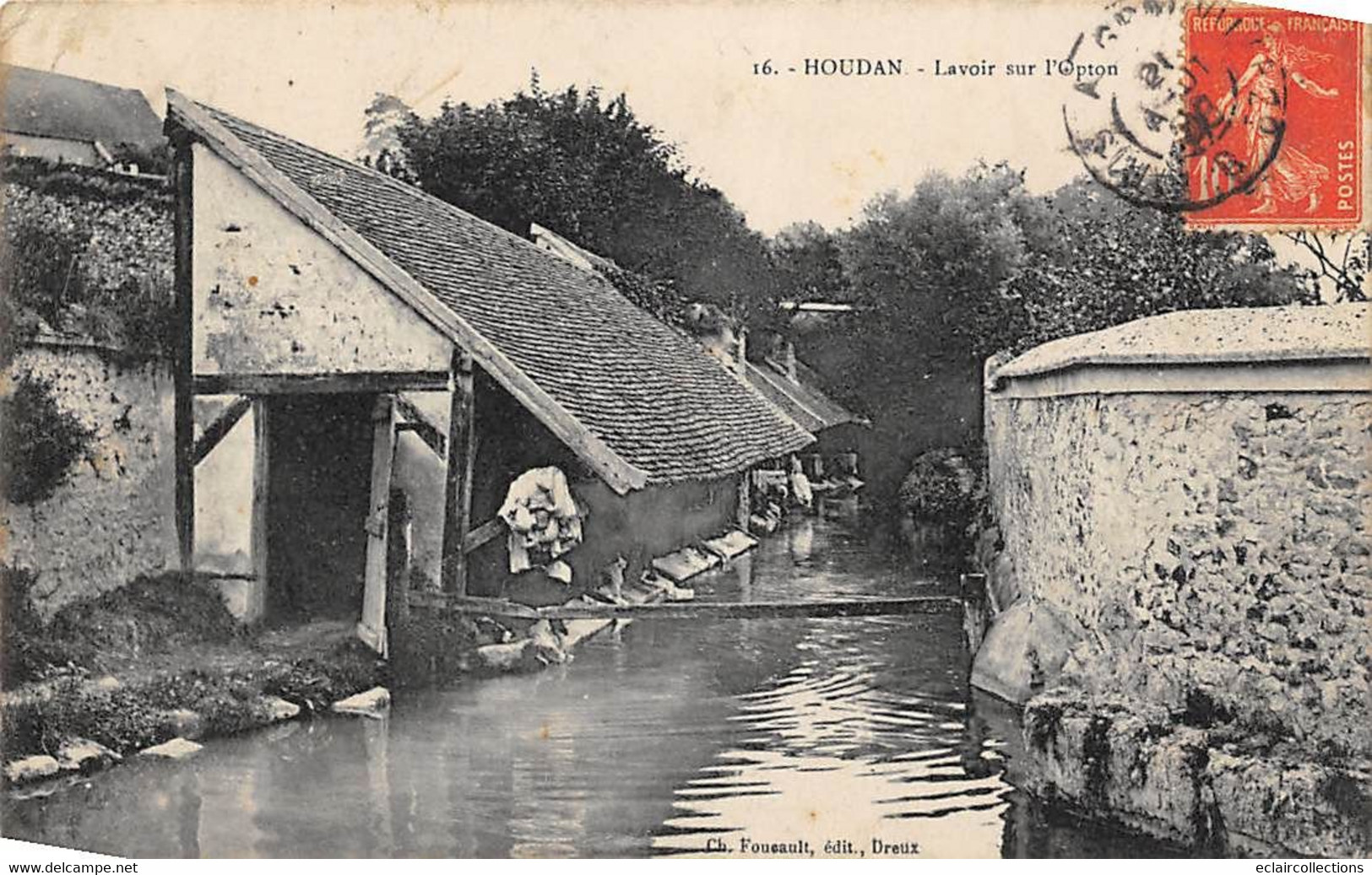 Houdan        78         Lavoir Sur L'Opton     N°16      (voir Scan) - Houdan