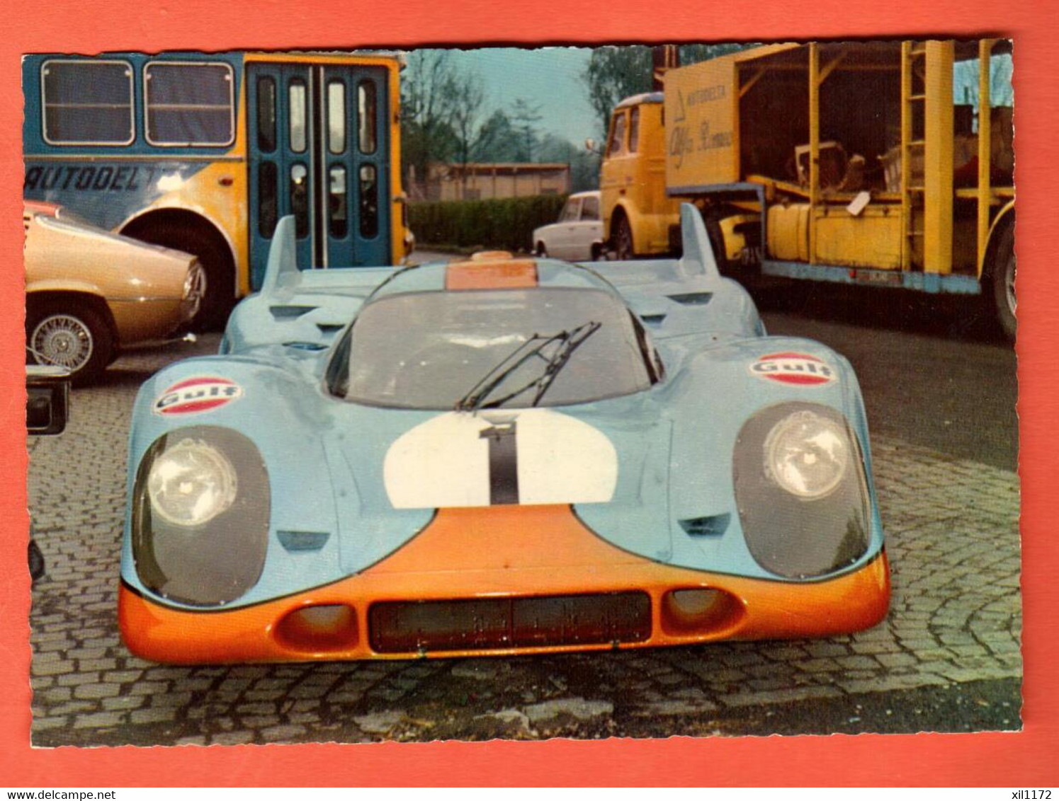 ZIE-03 Porsche 917 K  5000cc  12 Cil.  360 Kmh.  Gulf Stand Alfa Romeo  Ceconi Italia, 911 Format 10x15cm. Not Used - Grand Prix / F1