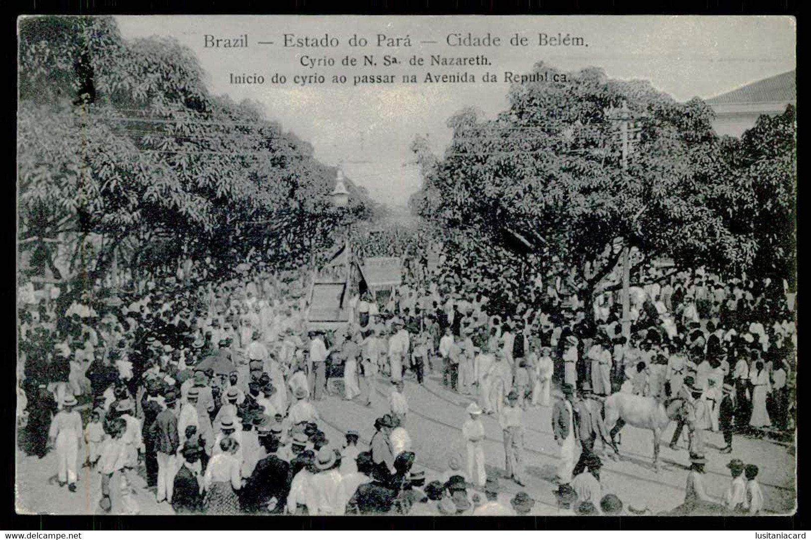 PARÁ -BELEM -Cyrio De N.Sª. De Nazareth.Inicio Do Cyrio Ao Passar Na ... (Ed.Tab.Alfacinha)carte Postale - Belém