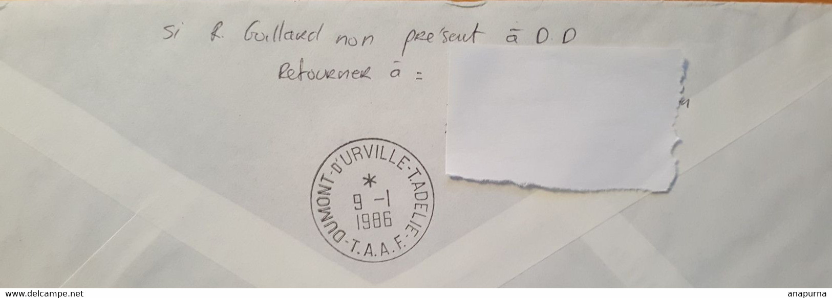 Lettre Postée Mc Murdo Adressée à R.Guillard En Terre Adélie. Avec Timbre à Date De La Base Dumont D'Urville.Deep Freeze - Autres & Non Classés