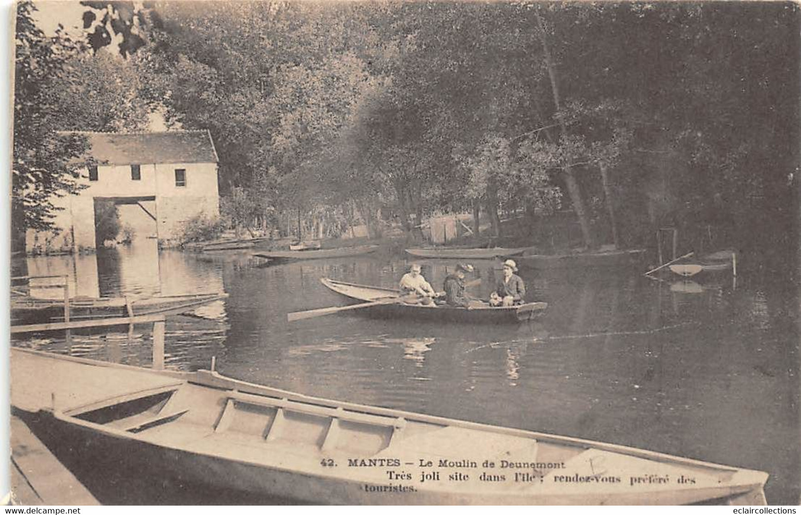 Mantes La Jolie        78          Le Moulin De Deunemont.  Promenade En Barque    (voir Scan) - Mantes La Jolie