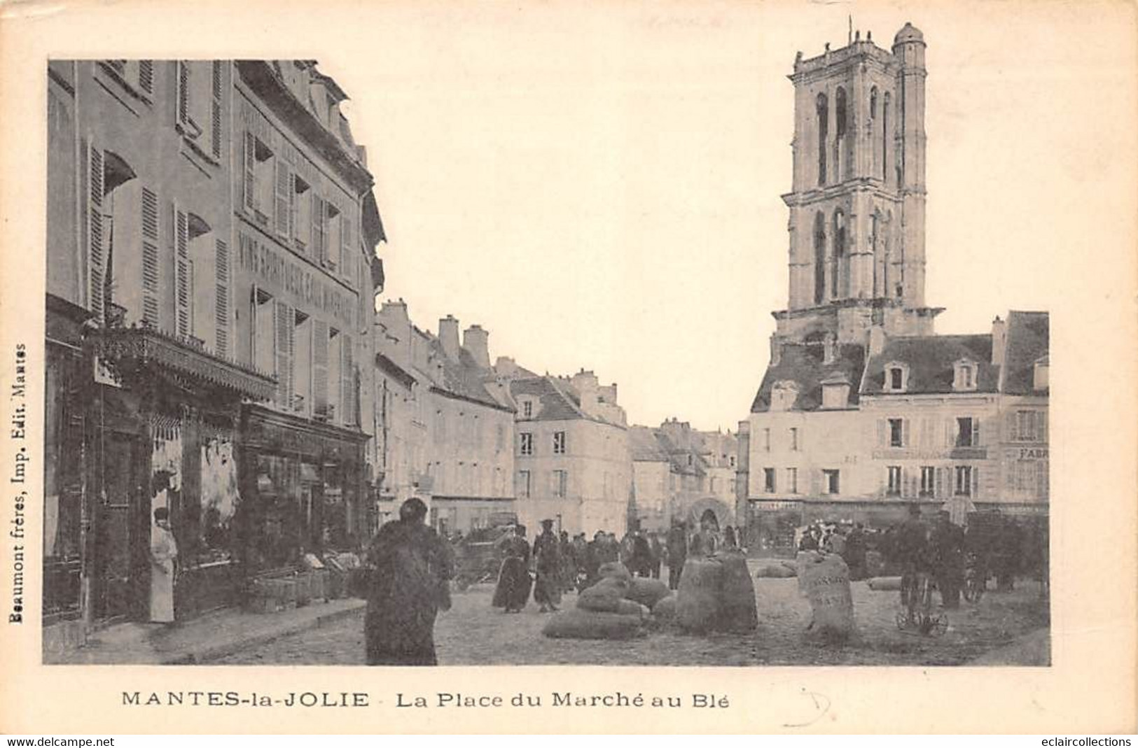 Mantes La Jolie        78          La Place Du Marché Au Blé         (voir Scan) - Mantes La Jolie