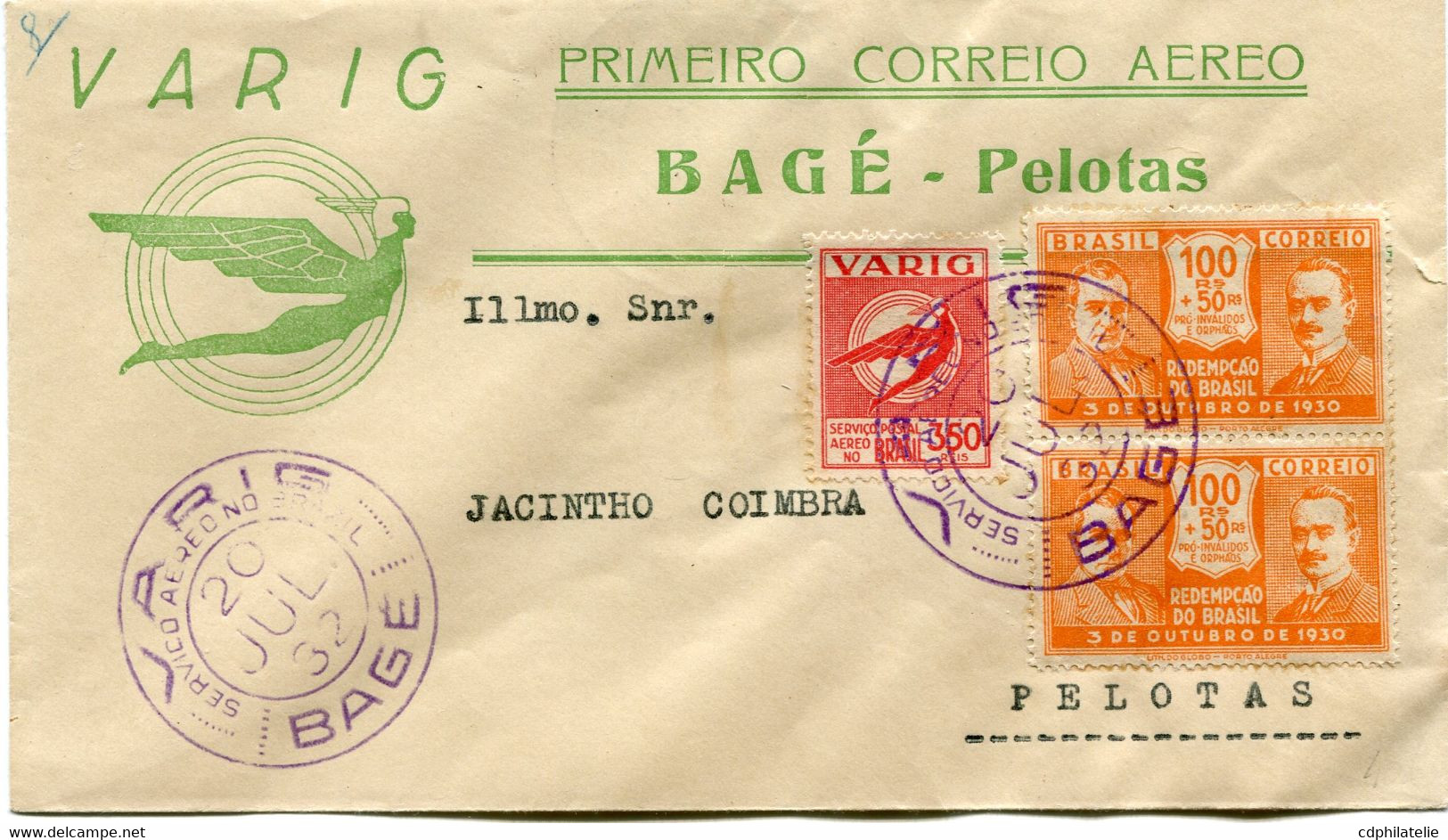 BRAZIL, 1932, AEROPOSTALE, COVER