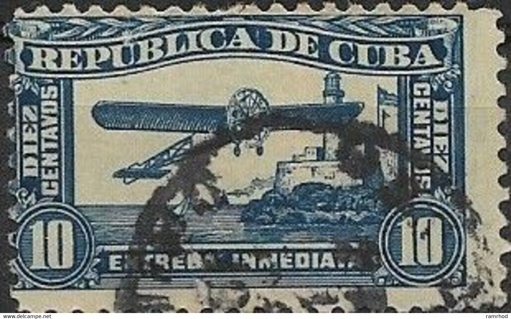 1914 Express Mail - 5c - Bleriot XI And Morro Castle FU - Francobolli Per Espresso