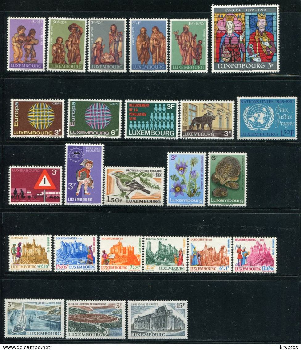 Luxembourg 1970-71. 25 Stamps - MNH - Collections