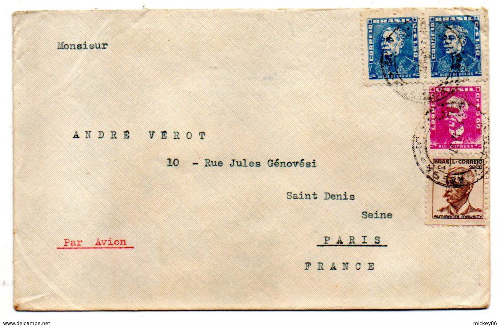 Brésil -1957 --Lettre De Rio De Janeiro Pour St DENIS (France-- Composition De Timbres Timbres...cachet - Briefe U. Dokumente