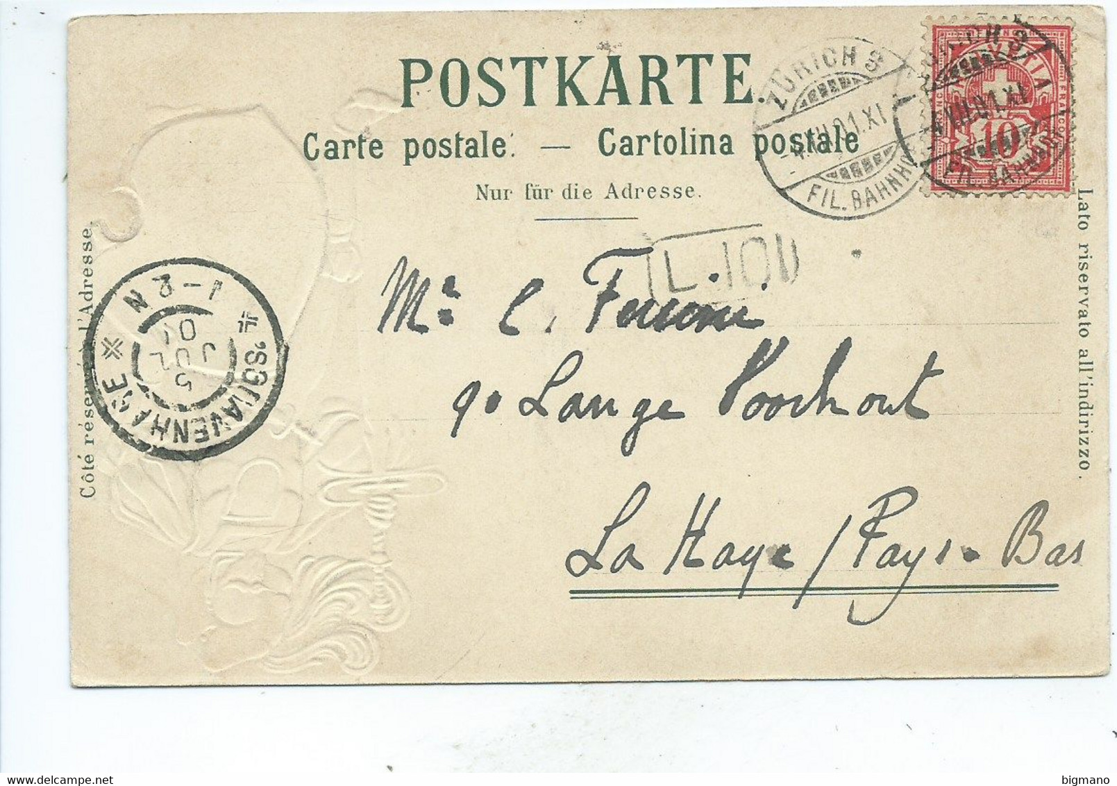 Zurich Carte 1900 Carte Gaufrée - Zürich