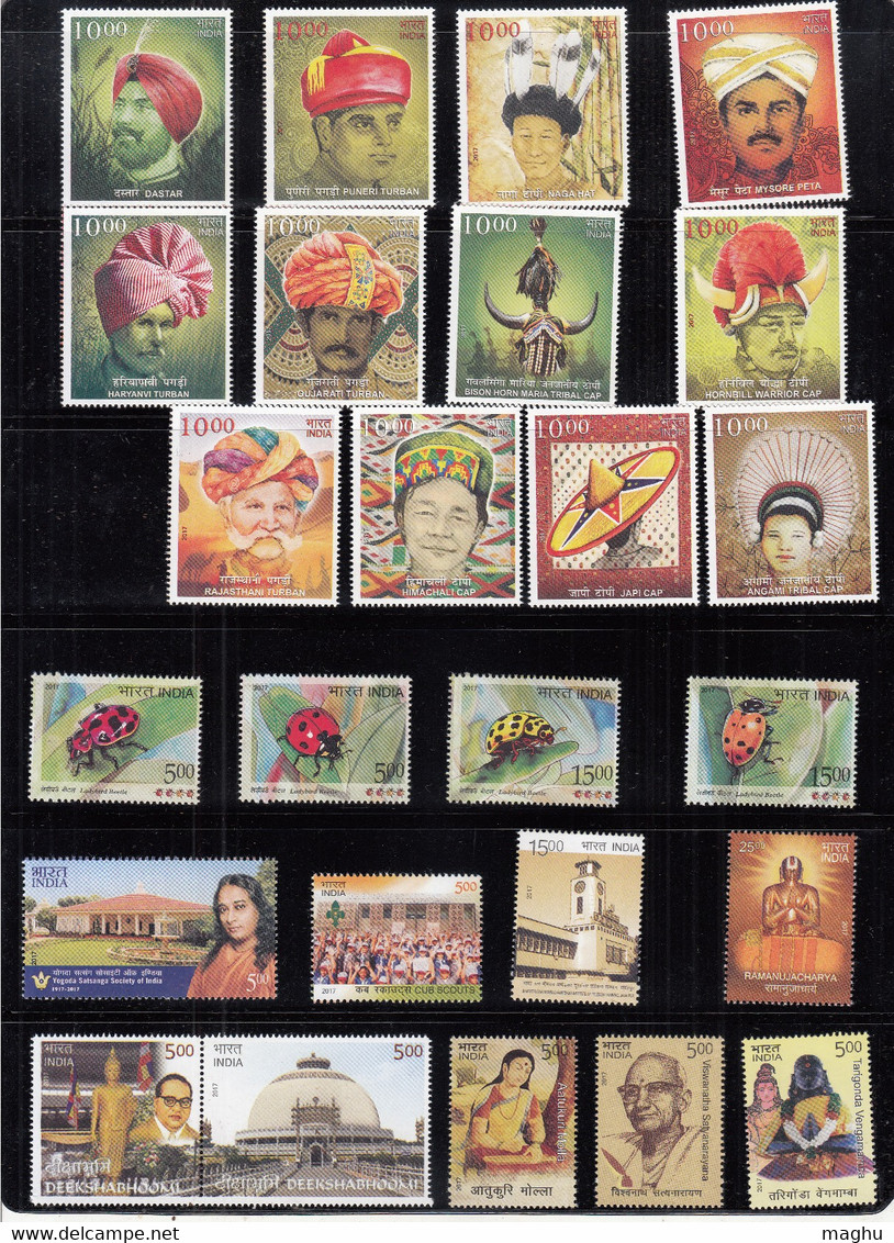 India MNH 2017, Year Pack, Complete Year, (13 Scans) - Full Years