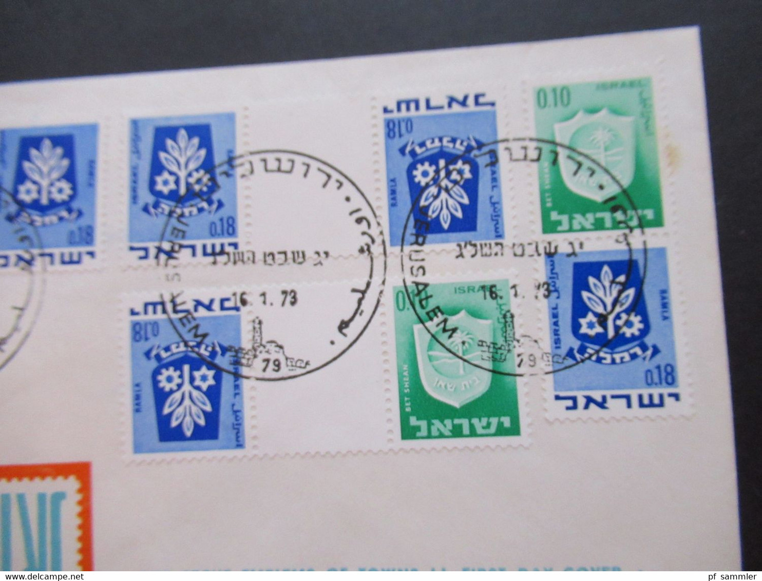 Israel 1971 / 73 Sonderbelege / FDC Jerusalem Randstücke / Herzstücke / Mittelstücke 2 Belege