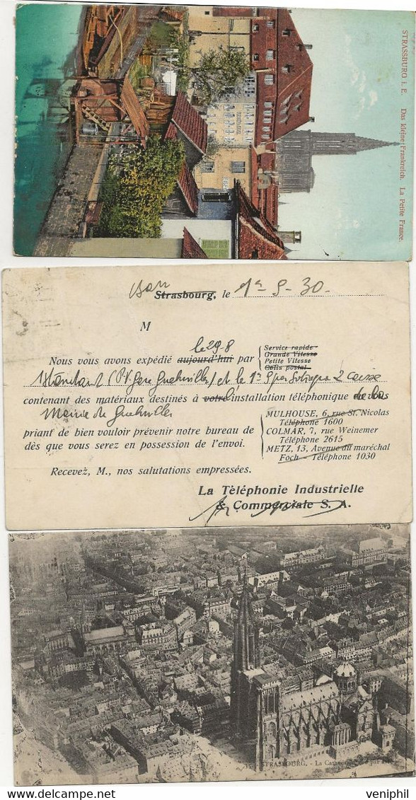 LOT DE 5 CARTES OBLITERATIONS MULHAUSEN - BARR -STRASBOURG -BARR -1905 A 1930 - Lettres & Documents