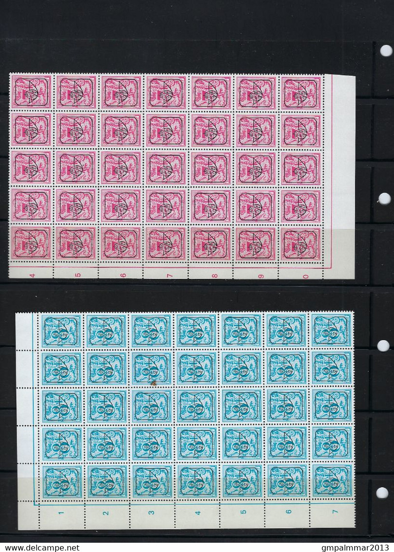 BLAUWE GOM / BLEUE Serie Nr. 63 Voorafgestempeld Nrs 801 T/e/m 813 In Veldelen Van 35 ** MNH  ; 2 Scans ! LOT 362 - Typo Precancels 1967-85 (New Numerals)