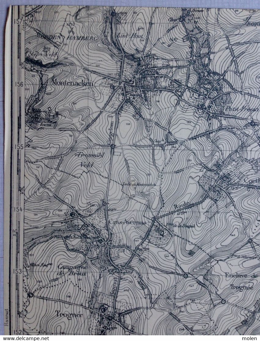 Situation 1903 MONTENAKEN Gingelom CARTE D ETAT MAJOR 41/2 BERLOZ HOLLOGNE VORSEN ROSOUX CORSWAREM TROGNEE ABOLENS S656 - Gingelom