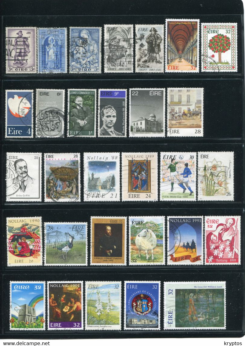 Ireland. A Selection Of Used Irish Stamps - 4 Pages! - Verzamelingen & Reeksen