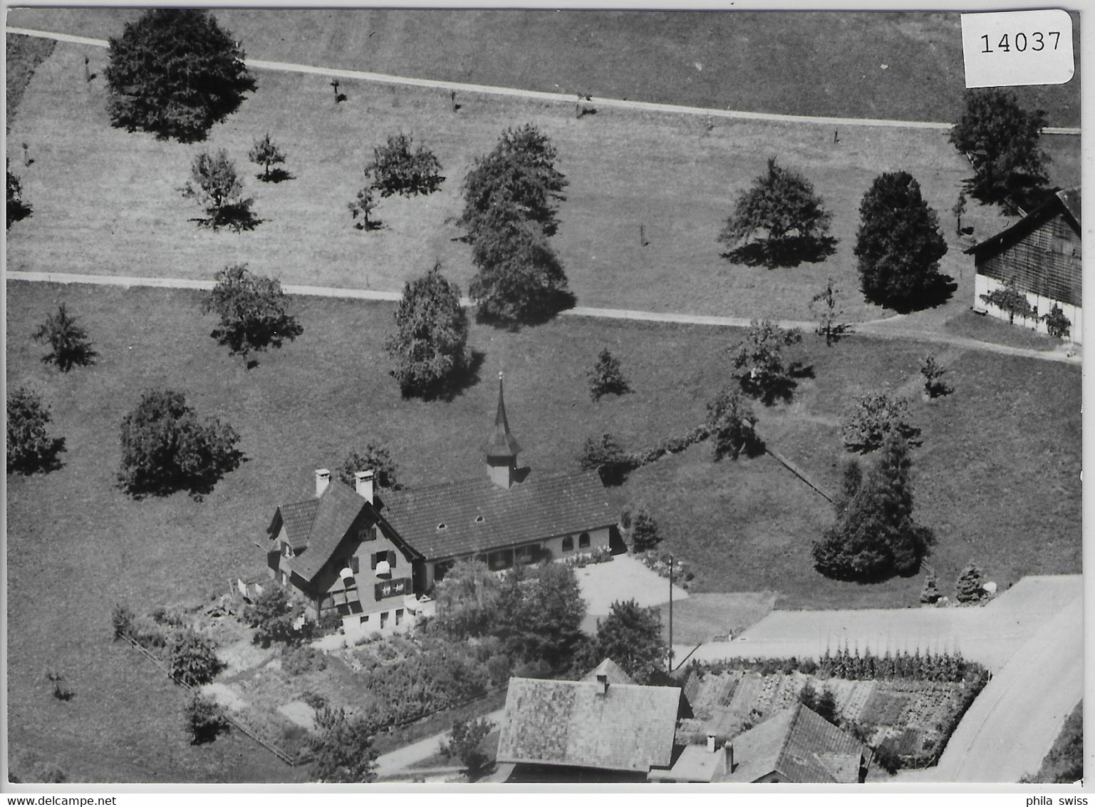 Flugaufnahme Kath. St. Antoniuskirchlein Hirzel ZH Fliegeraufnahme - Hirzel