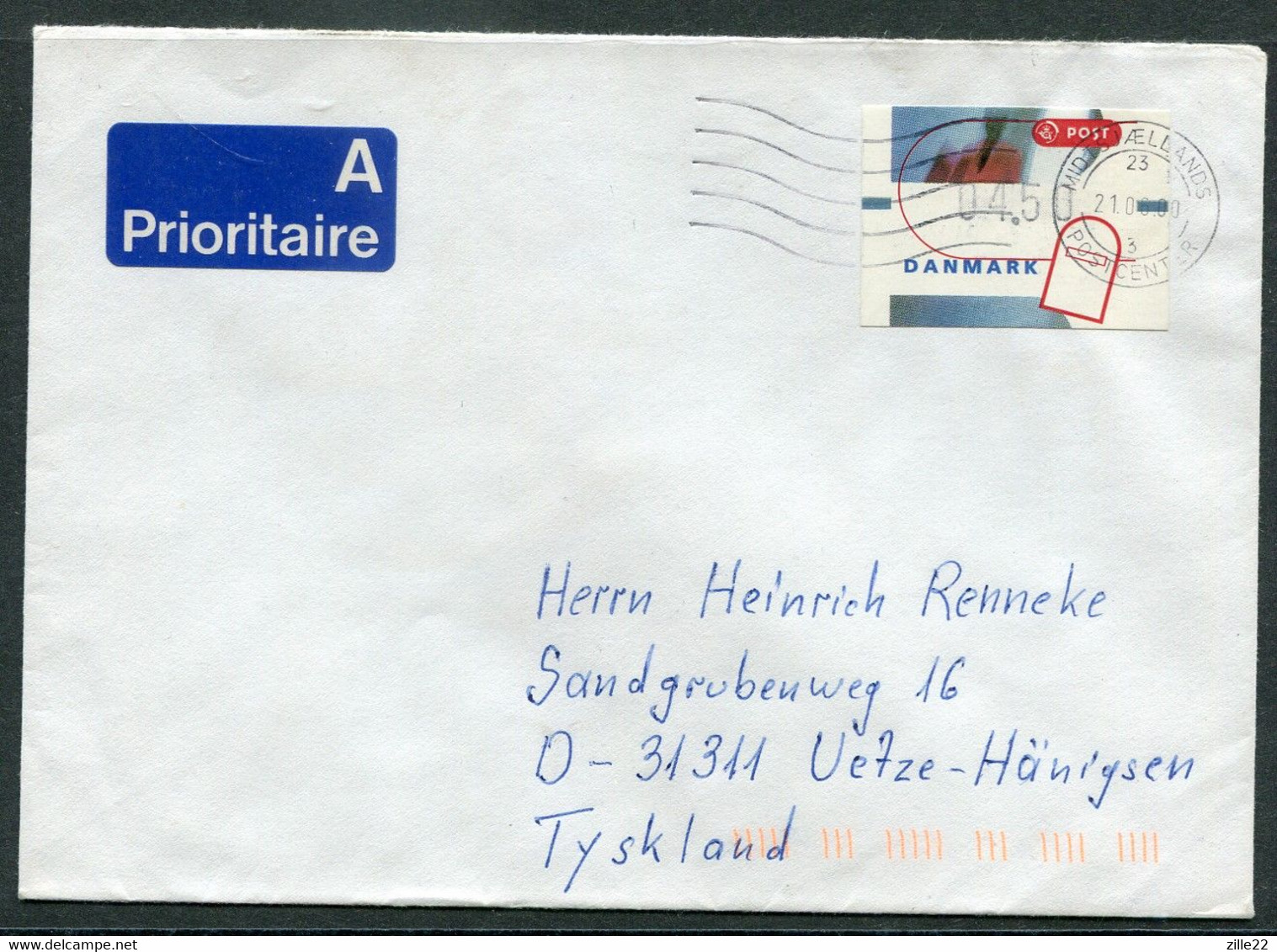 Denmark Dänemark Mi# ATM 11,12 Or 13 Letter Writing,  Used On Cover - Automatenmarken [ATM]