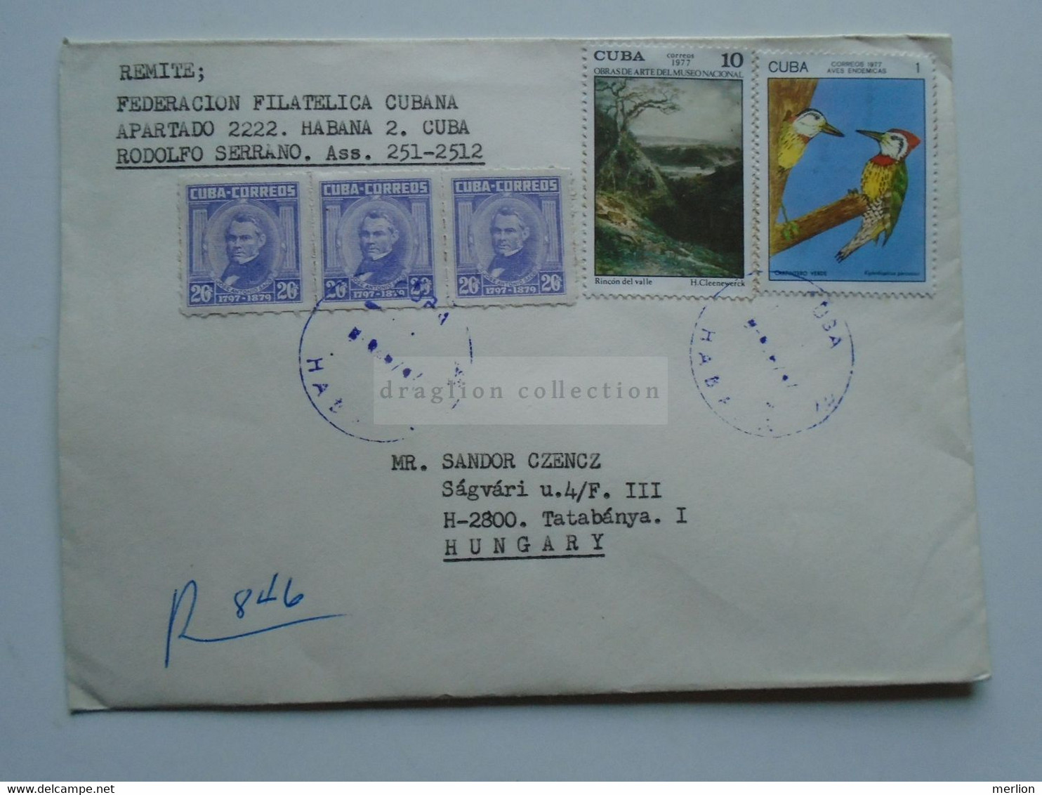 ZA346.37  CUBA  Registered Cover   1977  Cancel  La Habana    Sent To Hungary - Briefe U. Dokumente