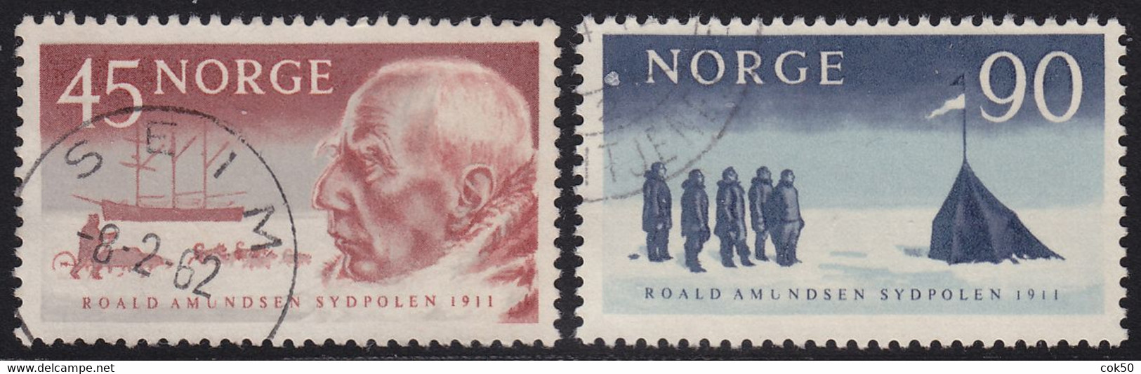 NORWAY 1961 "50th Anniversary Of Roald Amundsen's South Pole Expedition" Mi# 462-63 - NK# 502-03 Compl.set Cancelled - Autres & Non Classés